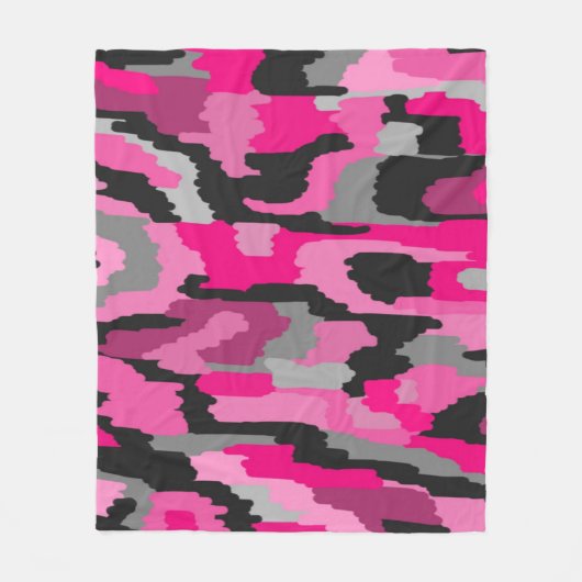 Roze en zwarte Abstracte afdrukken Fleece Deken (Voorkant)