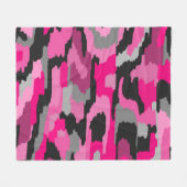 Roze en zwarte Abstracte afdrukken Fleece Deken (Voorkant (Horizontaal))