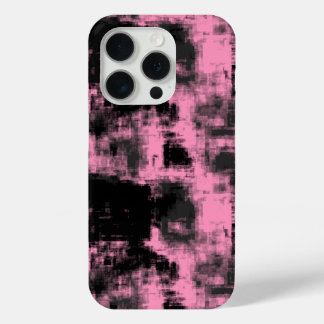 roze en zwarte abstracte iPhone 15 pro case