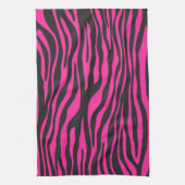 Roze en zwarte Abstracte Zebrastripes Theedoek (Verticaal)