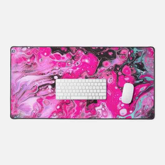 Roze en zwarte Alien Blood Desk Mat (Keyboard & Muis)