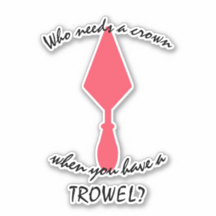  roze en zwarte archeoloog Trowel Sticker