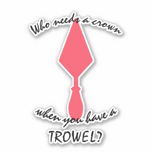  roze en zwarte archeoloog Trowel Sticker (Voorkant)