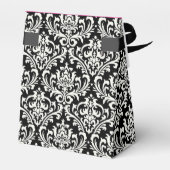 Roze en zwarte Baby shower Bedankdoosjes (Achterkant)