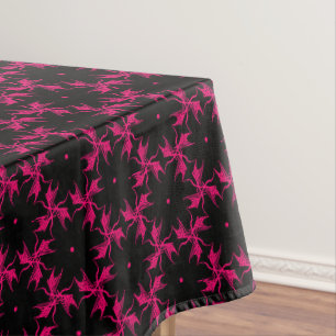 Roze en zwarte bloem cluster tafelkleed