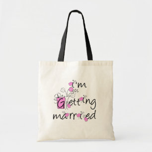 Roze en zwarte bloemen Bride Tshirts en Gifts Tote Bag