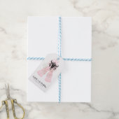 Roze en zwarte Boho Wilde EE Meisjes Birthday Part Cadeaulabel (Met Touw)
