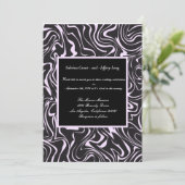 Roze en zwarte bruiloft kaart (Staand voorkant)