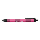 Roze en zwarte Buffalo Plaid Custom Zwarte Inkt Pen (Bovenkant)