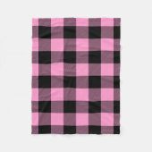  roze en zwarte buffelcontrole fleece deken (Voorkant)