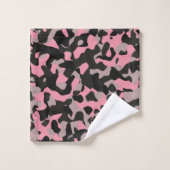 Roze en zwarte Camo Bad Handdoek (Wasdoekje)