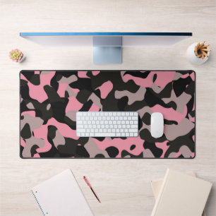 Roze en zwarte Camo Bureaumat
