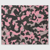 Roze en zwarte Camo Cadeaupapier (Vlak)