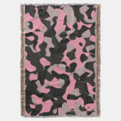 Roze en zwarte Camo Deken (Voorkant Verticaal)