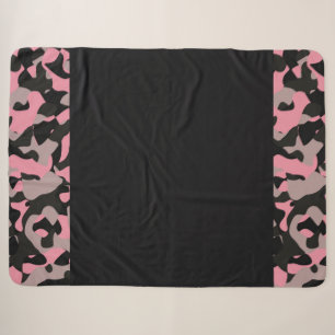 Roze en zwarte Camo Sherpa Deken