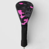 Roze en zwarte Camouflage Golfheadcover (Voorkant)
