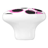 Roze en zwarte cirkels keramische knop (Zijkant)