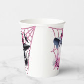 Roze en zwarte Coquette Halloween Papieren Bekers (Rechts)
