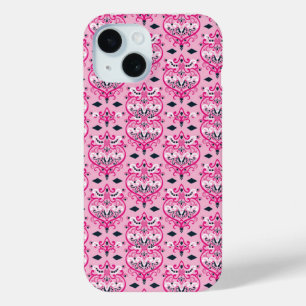 Roze en zwarte Damask