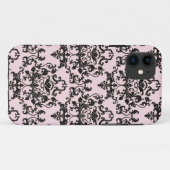 Roze en zwarte Damask Case-Mate iPhone Case (Achterkant (horizontaal))