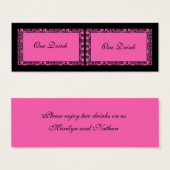 Roze en Zwarte Damask Drink Tickets Mini Visitekaartjes (Voorkant /achterkant)