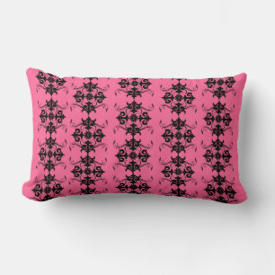 Roze en zwarte Damask Pattern Pillow Kussen