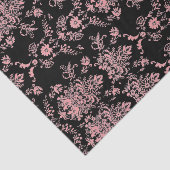 Roze en zwarte Damask Tissuepapier (Detail)