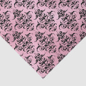 Roze en zwarte Damask Tissuepapier (Detail)