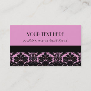 Roze en zwarte Damask Visitekaartje
