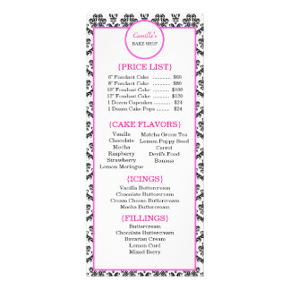 roze en zwarte Damaskerrackkaart Reclamekaart