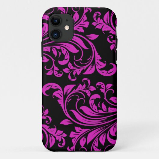 Roze en zwarte Damaspatronen iPhone 5 Case-Mate iPhone Case (Achterkant)