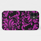 Roze en zwarte Damaspatronen iPhone 5 Case-Mate iPhone Case (Achterkant (horizontaal))