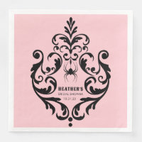 Roze en Zwarte Damast Spin | Bruidsdouche