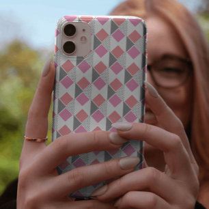 roze en zwarte driehoekspatroon esthetisch iPhone 11 hoesje