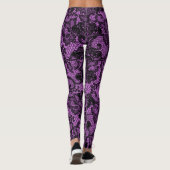 Roze en zwarte faux kant leggings (Achterkant)