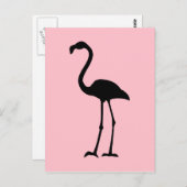 Roze en zwarte Flamingo Briefkaart (Voorkant / Achterkant)