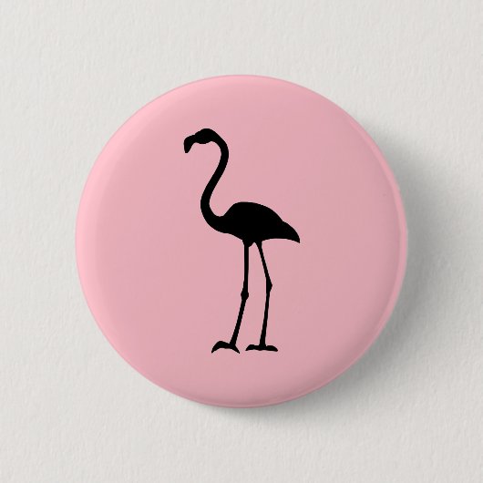 Roze en zwarte Flamingo Ronde Button 5,7 Cm (Voorkant)