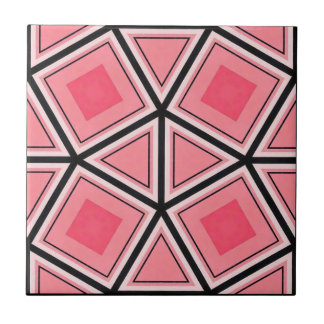 Roze en zwarte geometrisch tegeltje