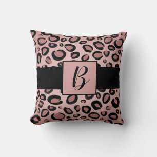 Roze en zwarte geschilderde cheeta luipaardprint s kussen