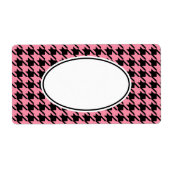 Roze en zwarte Gingham Label (Voorkant)