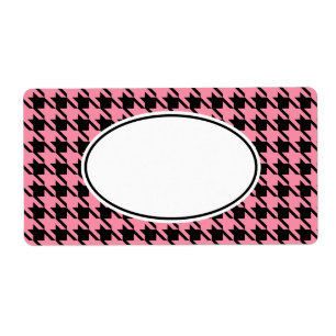 Roze en zwarte Gingham Label