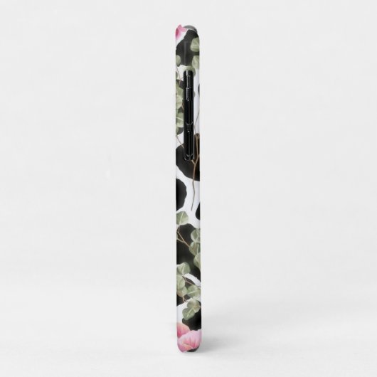 Roze en zwarte Giraffe en bloemen Case-Mate iPhone Case (Achterkant/links)