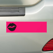 Roze en zwarte glans bumpersticker (Op auto)