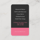 Roze en Zwarte Glitter Splatter Visitekaartje (Achterkant)