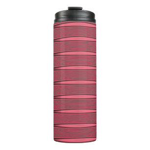 Roze en Zwarte Golvende Lijnen Thermosbeker