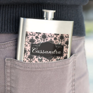 Roze en Zwarte Gothische Schedels en Rozen Persoon Flacon