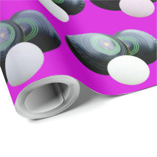 Roze en zwarte groene kogelpatronen, cadeaupapier