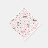Roze en zwarte Halloween Ghost Boo Party Napkins Servet (Hoek)