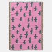 Roze en zwarte halloween vleermuizen deken (Voorkant Verticaal)