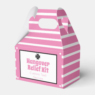 Roze en zwarte hangover-hulpkit bedankdoosjes